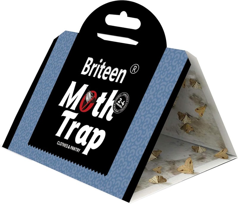 Briteen 10 Pack Pantry Moth Traps Safe and Effective for Food and Clothing- Glue Traps with Pheromones for Wool Closet Carpet Food and Cupboard - Image 1